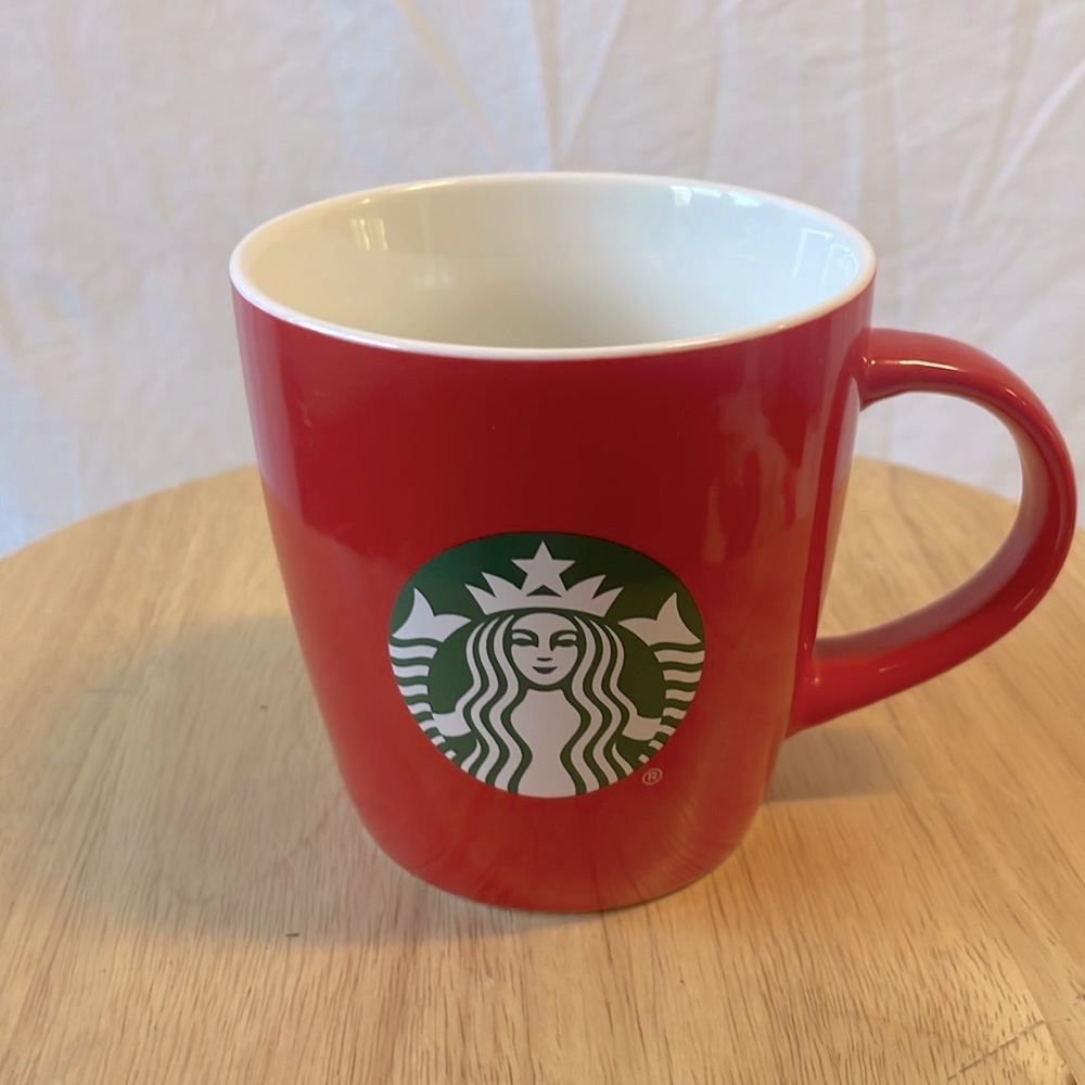 Starbucks 12 oz red and green mug